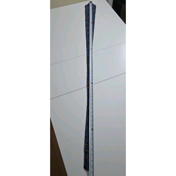 Tommy Hilfiger Silk Tie Blue Golf Theme Print Textured Italy USA W 4" L 56" - Picture 9 of 16